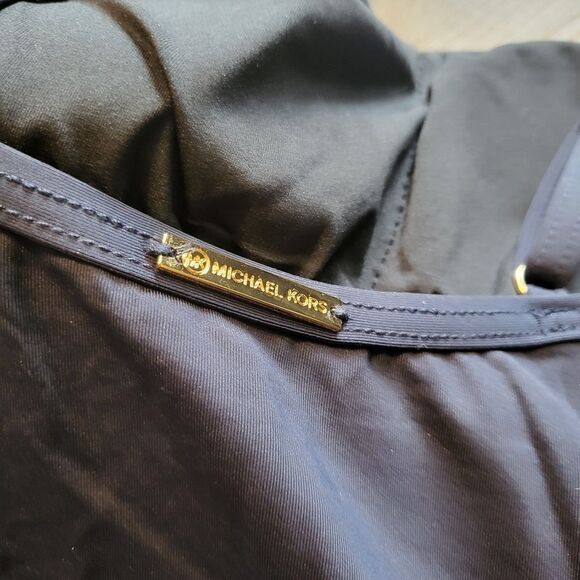 Michael Kors One Piece Sz 6 Navy Swimsuit Ruffle Maillot Swimwear - Picture 4 of 7